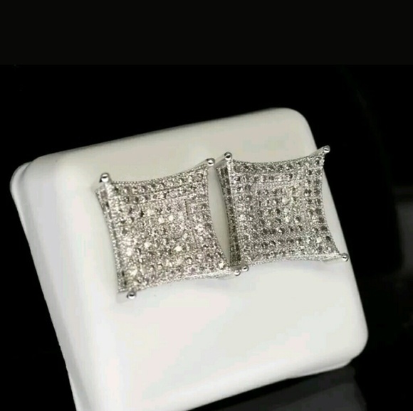 ICED OUT DIAMOND SIMULATED EARRING - Picture 4 of 5